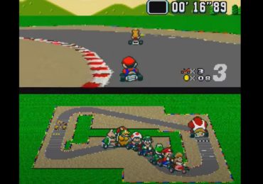 Mario Kart (SNES): Mario auf dem dritten Platz