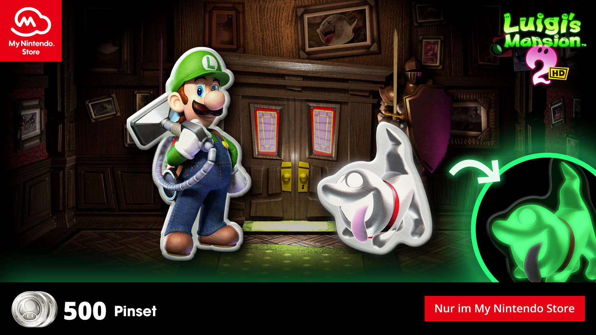 Nintendo: Luigi’s Mansion 2 HD Pin-Set als neue Belohnung verfügbar